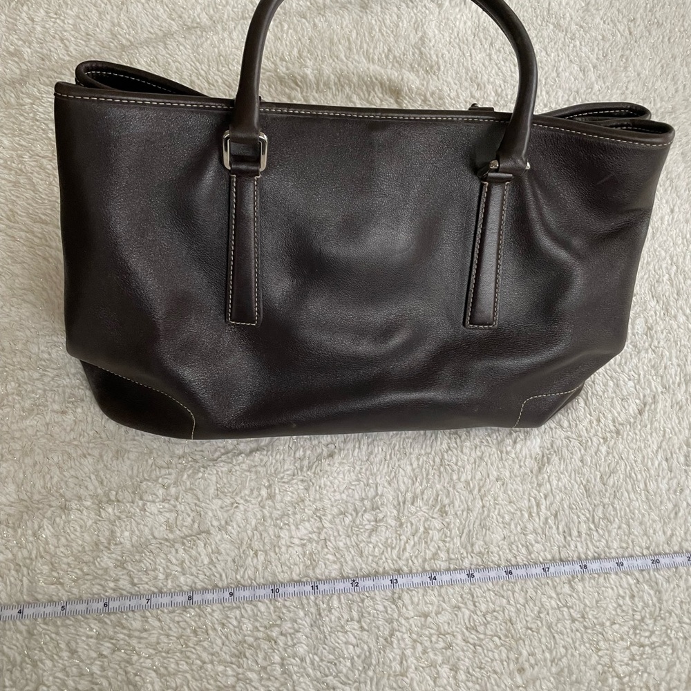 Coach tote, chocolate brown.